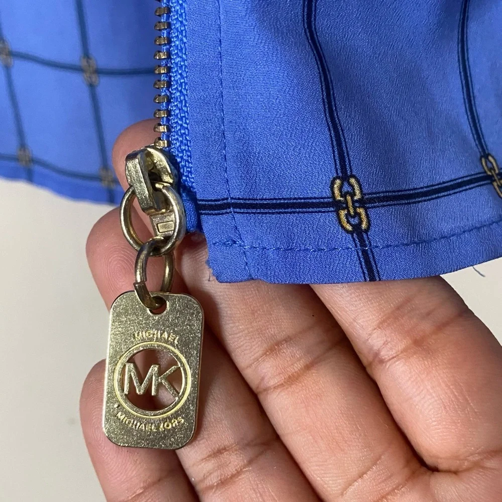 MIchael Kors • Chain Link Window Plaid Full Zip Shacket - Picture 3 of 10